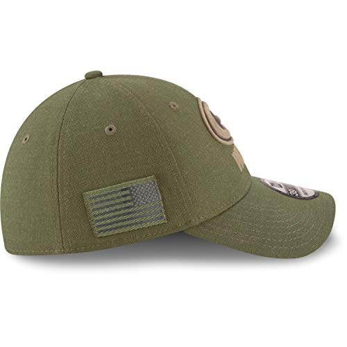 New Era Green Bay Packers 39thirty Stretch Cap On Field 2018 Salute To Service Green - L-XL