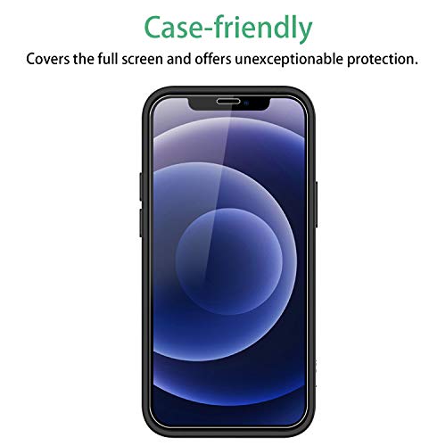 NEW'C 2 Unidades, Protector de Pantalla para iPhone 12 Mini (5.4"), Antiarañazos, Antihuellas, Sin Burbujas, Dureza 9H, 0.33 mm Ultra Transparente, Vidrio Templado Ultra Resistente