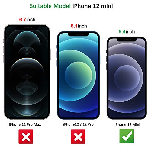 NEW'C 2 Unidades, Protector de Pantalla para iPhone 12 Mini (5.4"), Antiarañazos, Antihuellas, Sin Burbujas, Dureza 9H, 0.33 mm Ultra Transparente, Vidrio Templado Ultra Resistente