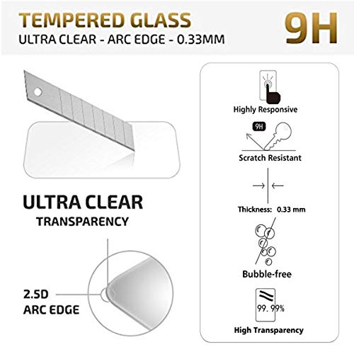 NEW'C 3 Unidades, Protector de Pantalla para Xiaomi Redmi Note 8 Pro, Redmi 9 Antiarañazos, Antihuellas, Sin Burbujas, Dureza 9H, 0.33 mm Ultra Transparente, Vidrio Templado Ultra Resistente