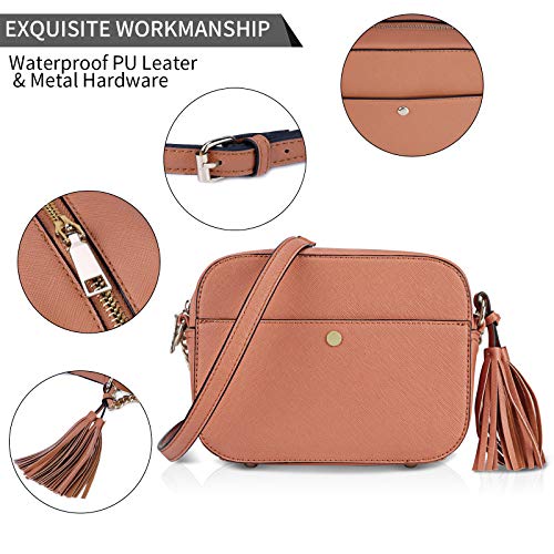 NEWHEY Pequeño Bolso Bandolera Mujer Bolsos de Hombro Cuero PU Elegante Cadena Mensajero Crossbody Bag Trabajo Moda Diario Vida Marrón
