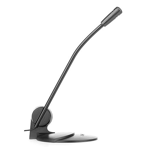 NGS MS102 - Micrófono para Ordenador/PC con Doble Peana de Sujeción Direccionable para Mesa o Monitor