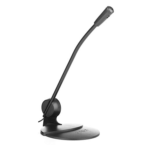 NGS MS102 - Micrófono para Ordenador/PC con Doble Peana de Sujeción Direccionable para Mesa o Monitor