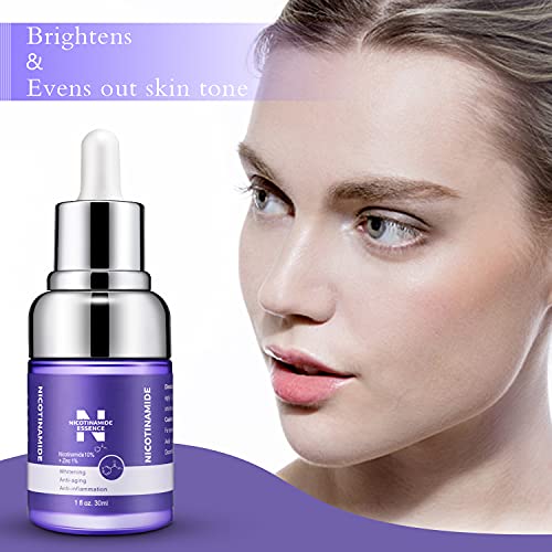 Niacinamida 10% + Zinc 1% Serum 1 oz para rostro - Esencia facial de vitamina B3 (30 ml)