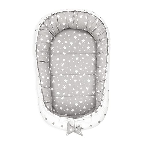Nido Bebe Recien Nacido 90 x 50 cm- Reductor de Cuna nidos para Bebes cojin colecho Gris