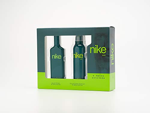 NIKE - A Spicy Attitude, Estuche Regalo de Hombre, Pack de 2 Piezas (Perfume 75 ml + Desodorante Antitranspirante en Spray 200 ml)