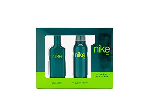 NIKE - A Spicy Attitude, Estuche Regalo de Hombre, Pack de 2 Piezas (Perfume 75 ml + Desodorante Antitranspirante en Spray 200 ml)