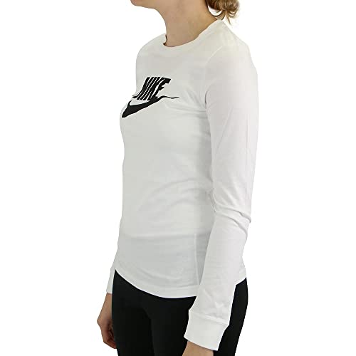 NIKE BV6171 W NSW tee ESSNTL LS Icon FTR Sweatshirt Women's White/Black M