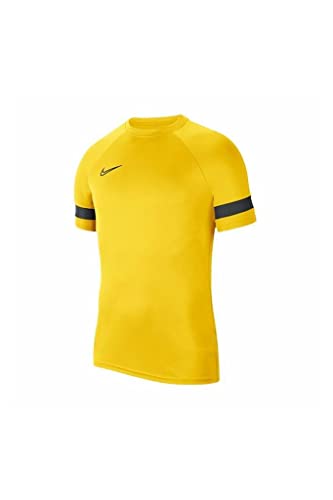 NIKE Camiseta de Entrenamiento Academy 21 para Hombre, Hombre, Camiseta, CW6101-719, Amarillo/Negro/Gris Oscuro/Negro, Large