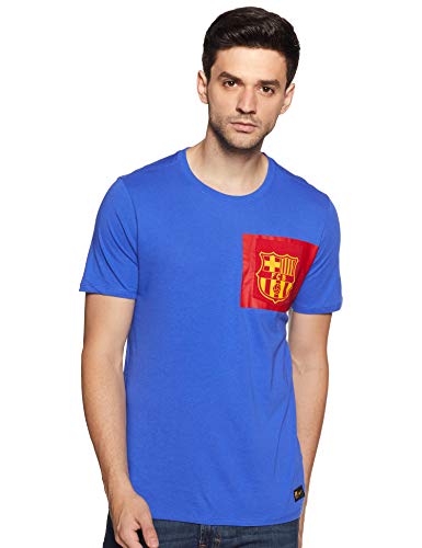 Nike Fcb M Nk Tee Crest Camiseta de Manga Corta Fc Barcelona, Hombre, Azul (Game Royal / Gym Red), M