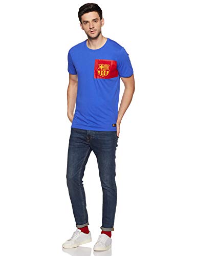 Nike Fcb M Nk Tee Crest Camiseta de Manga Corta Fc Barcelona, Hombre, Azul (Game Royal / Gym Red), M