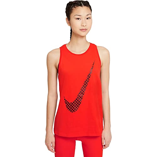 NIKE W NK DF Tank Icon Clash Vest, Chile Red/Black, L Women's