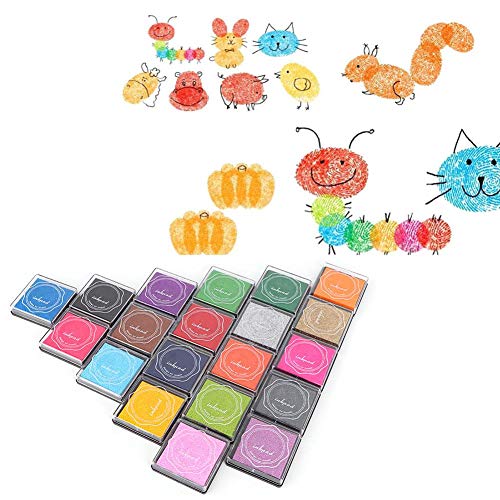Nikou Almohadilla de Tinta - 20 Colores DIY Lindo Colorido Almohadilla de Tinta Sello Almohadilla de Tinta para Sello de Goma decoración del Libro de Recuerdos Tinta Almohadilla Tinta para Sellos