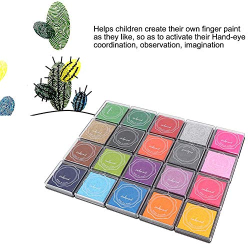 Nikou Almohadilla de Tinta - 20 Colores DIY Lindo Colorido Almohadilla de Tinta Sello Almohadilla de Tinta para Sello de Goma decoración del Libro de Recuerdos Tinta Almohadilla Tinta para Sellos