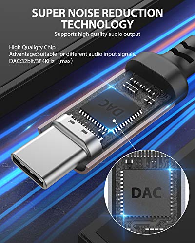 NIMASO Adaptador USB C a Jack 3.5mm, USB Tipo c a Jack 3.5 mm Audio Adaptador Auriculares Galaxy Note20 S21 Ultra,Huawei P40/P30 Pro/Mate 20/30,Google Pixel 4/3/2 XL,Xiaomi9/8
