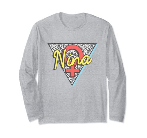 Nina Nombre Retro Triángulo Regalo Personalizado Manga Larga