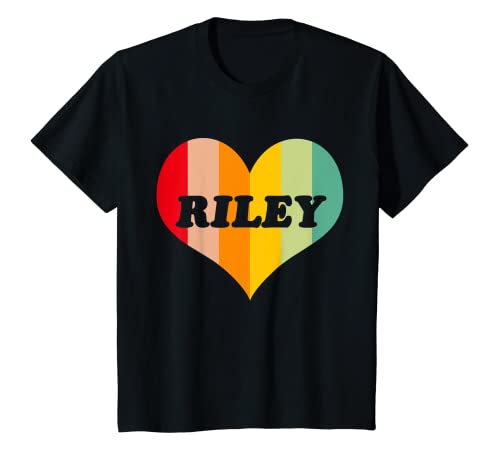 Niños Niñas Riley Retro Vintage Corazón Nombre Camiseta
