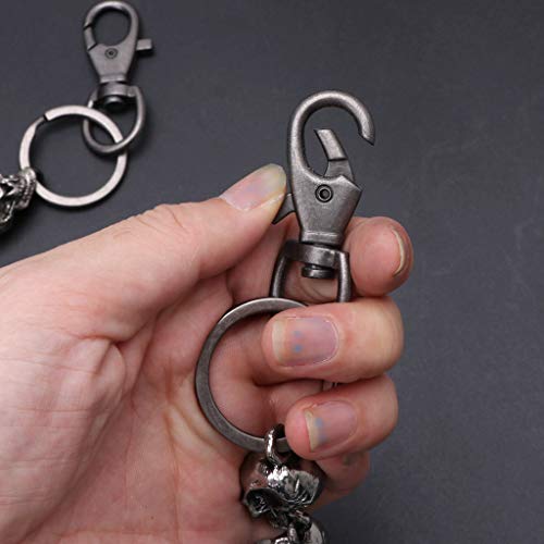 niumanery Gothic Jeans Skull Head Chain Punk Skeleton Pants Trousers Biker Wallet Chain