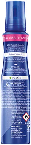 NIVEA Espuma de cuidado y fijación extra fuerte (150 ml), con pantenol y vitamina B3, espuma voluminizadora para peinados flexibles con duración 24 horas.