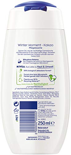 NIVEA Gel de ducha Winter Moment de cacao (250 ml), gel de ducha invernal con el cálido aroma de cacao, ducha de crema con aceite de macadamia.