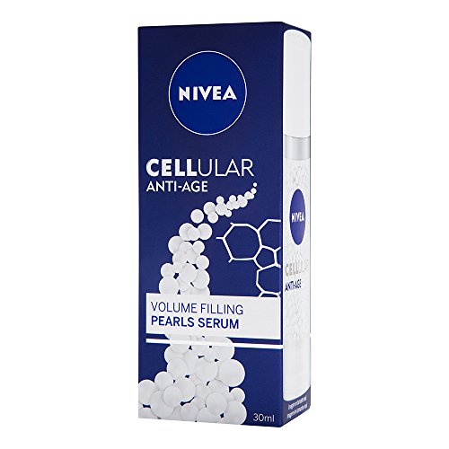 NIVEA Hyaluron Cellular Filler + Volumen y Contorno Serum Pearls (1 x 30 ml), sérum facial antiarrugas, sérum antiedad para mejorar el volumen, sérum de ácido hialurónico