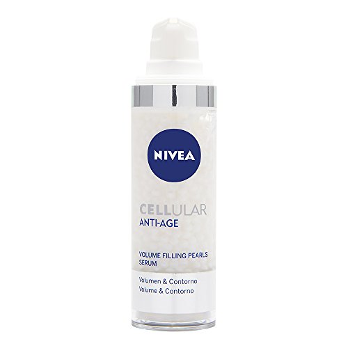 NIVEA Hyaluron Cellular Filler + Volumen y Contorno Serum Pearls (1 x 30 ml), sérum facial antiarrugas, sérum antiedad para mejorar el volumen, sérum de ácido hialurónico