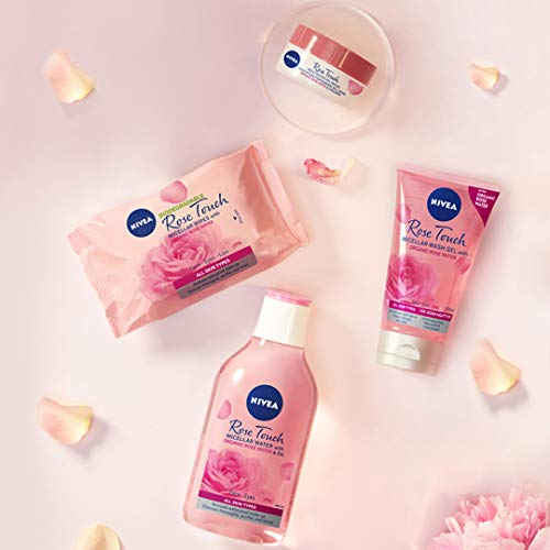 NIVEA MicellAIR Agua micelar de agua de rosas con aceite (400 ml), agua de limpieza micelar, removedor de maquillaje impermeable, tóner de agua de rosas para una limpieza completa
