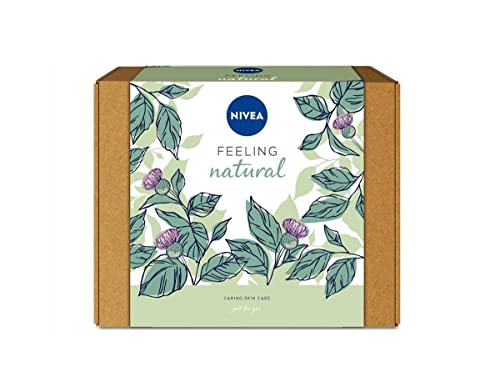 NIVEA Pack Naturally Good con loción corporal (1 x 350 ml), agua micelar (1 x 400 ml), crema de día (1 x 50 ml), bálsamo labial (1 x 4,8 g) y limpiador facial (1 x 75 g)