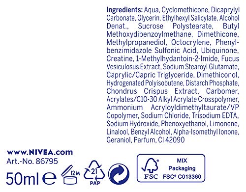 Nivea Q10 Power anti-arrugas + la racionalización porenverfeinernde Día Cuidado Para rejuvenecedora, crema de día con LSF 15, 50 ml