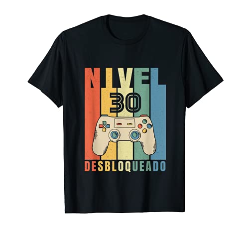 Nivel 30 Desbloqueado Gamer 30 Años 1991 Divertido Hombre Camiseta
