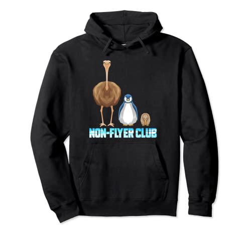 No Flyer Club Avestruz Pinguin Kiwi Bird Nueva Zelanda Diseño Sudadera con Capucha