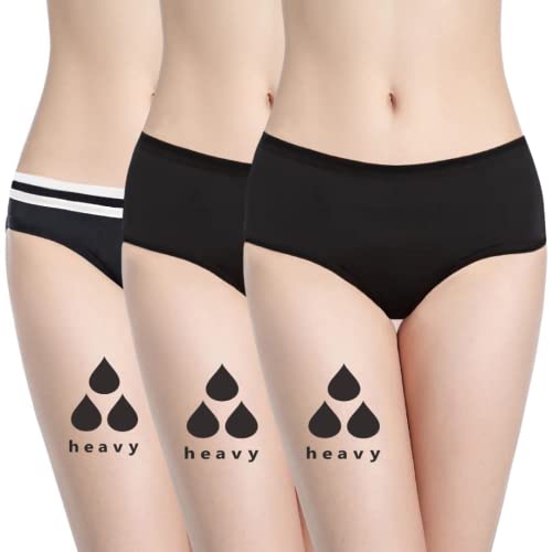 NoBlood Kit de Inicio - Paquete de 3 - Bragas Menstruales absorbentes (Starter 3,XXL)