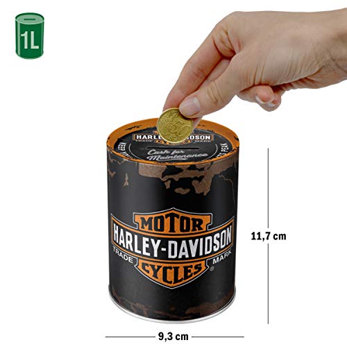 Nostalgic-Art Hucha Retro Harley-Davidson – Idea de Regalo para Amantes as Motos, Frasco metálico de Dinero, Multicolor, 1 l