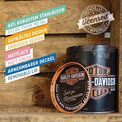 Nostalgic-Art Hucha Retro Harley-Davidson – Idea de Regalo para Amantes as Motos, Frasco metálico de Dinero, Multicolor, 1 l