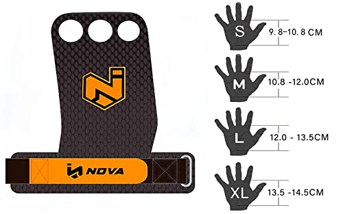 Nova imboxs Calleras para Cross Training - Grips 3H Fibra de Carbono - Guantes para Cross Training Agarre y Protector de Mano Unisex para Hombres y Mujeres en Deportes de Fitness Calistenia