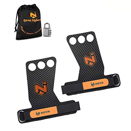 Nova imboxs Calleras para Cross Training - Grips 3H Fibra de Carbono - Guantes para Cross Training Agarre y Protector de Mano Unisex para Hombres y Mujeres en Deportes de Fitness Calistenia