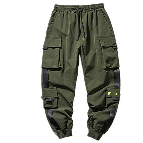 NP Pantalones de carga de los hombres pantalones de jogging hombres negro harem pantalones casual masculino pantalones múltiples bolsillos Hip Hop Streetwear pantalones