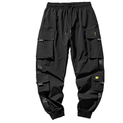 NP Pantalones de carga de los hombres pantalones de jogging hombres negro harem pantalones casual masculino pantalones múltiples bolsillos Hip Hop Streetwear pantalones