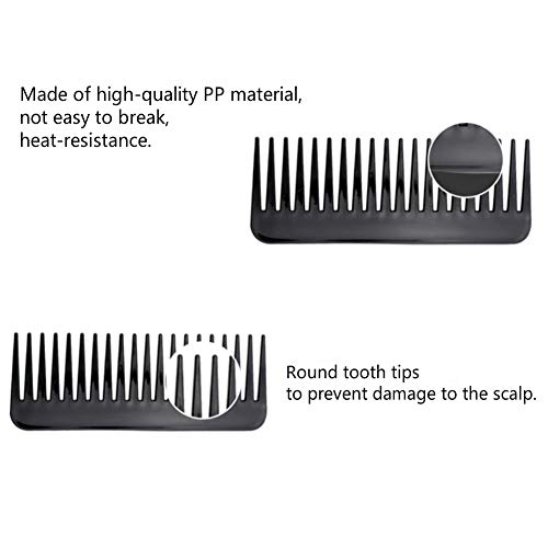 NuAngela Peine de Dientes Anchos,Peine de Carbono Antiestático Peine de Peluquero de Resistente al Calor Peine de Peluquería de Fibra de Carbono Wide Tooth Comb,Para cabello rizado mojado
