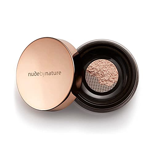 Nude by Nature Base maquillaje mineral suelto de acabado radiante, 100% ingredientes naturales vegano & cruelty free, de larga duración con protector solar SFP 15, W2 Marfil 10 g