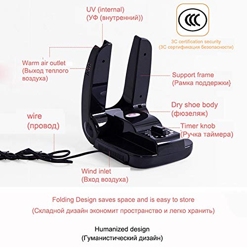 NXYJD Hornear Secador de Zapatos Antitranspirante eléctrico Bota Plegable Calentador de Guantes Desodorante de Zapatos Esterilización para Eliminar Las bacterias de la Humedad