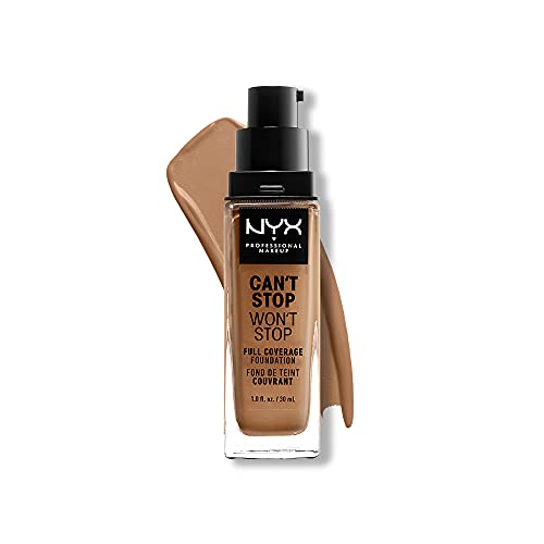 NYX Professional Makeup Base de maquillaje Can't Stop Won't Stop Full Coverage Foundation, Larga duración, Waterproof, Fórmula vegana, Acabado mate, Tono: Neutral Tan
