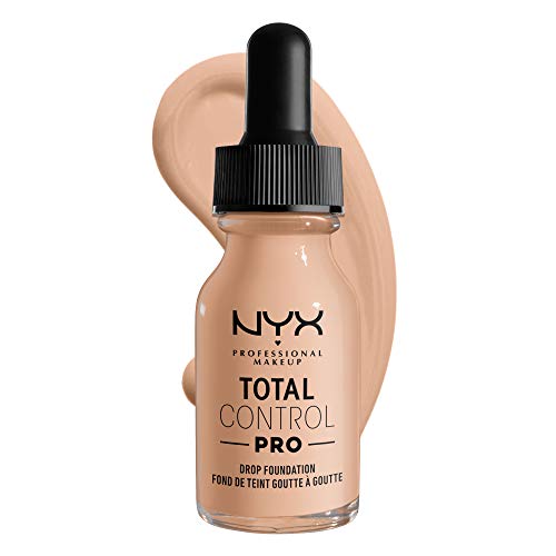 NYX PROFESSIONAL MAKEUP Base de Maquillaje Líquida Total Control Pro Drop, Dosificación Precisa, Cobertura Modulable y Personalizable, Fórmula Vegana, Acabado Natural, Tono: 5 Light, 13 Mililitros