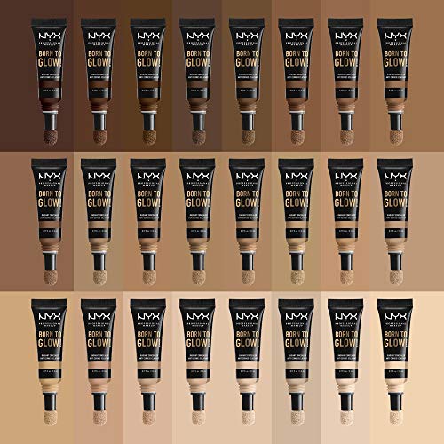 NYX Professional Makeup Corrector de Maquillaje Born to Glow Radiant Concealer, Reduce las Ojeras, Resalta e ilumina tu Mirada, Fórmula Vegana, Tono: Neutral Buff