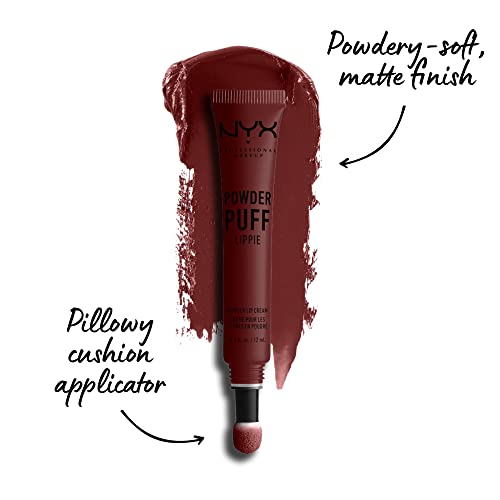 NYX PROFESSIONAL MAKEUP pintalabios mate larga duración Labial Poowder Puff Lippie Lip Cream Tono 6 Pop Quiz Color Granate