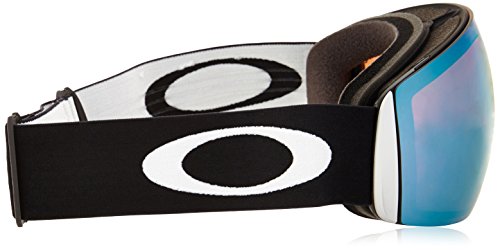 Oakley Flight Deck XM - Gafas de esquí/snowboard, Negro (Black) - (con logo blanco, banda negra y lente prizm zafiro iridio), Talla Única