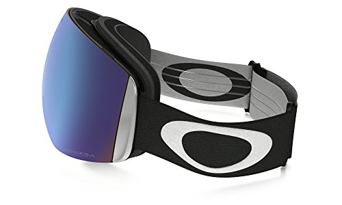 Oakley Flight Deck XM - Gafas de esquí/snowboard, Negro (Black) - (con logo blanco, banda negra y lente prizm zafiro iridio), Talla Única