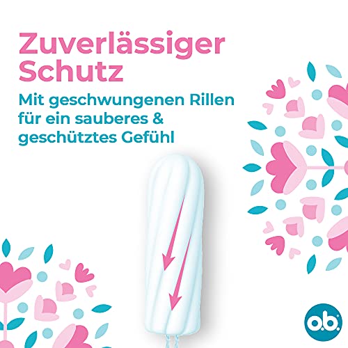o.b. - Tampón original normal, para días medianos a fuertes, protección fiable, con tecnología Staydy, 7 x 32 unidades, Blanco
