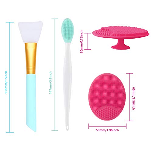 OBSCYON 6 Piezas, Cepillo limpieza Exfoliante de Silicona Facial, Cepillo de Labios y Cepillo Máscara, que se Utilizan para Todos los Tipos Piel