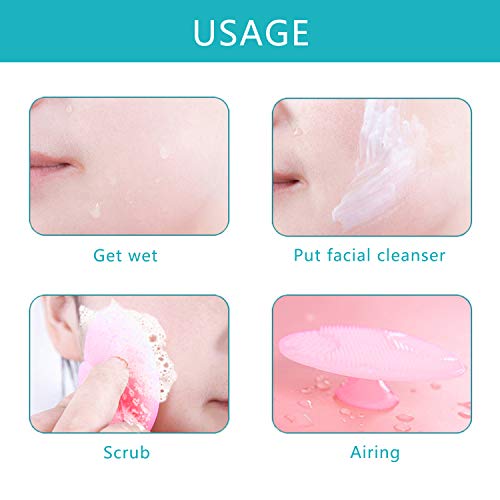OBSCYON 6 Piezas, Cepillo limpieza Exfoliante de Silicona Facial, Cepillo de Labios y Cepillo Máscara, que se Utilizan para Todos los Tipos Piel